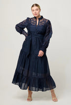 Shop Mirador Cotton Silk Maxi Dress in Night Sky - OnceWas