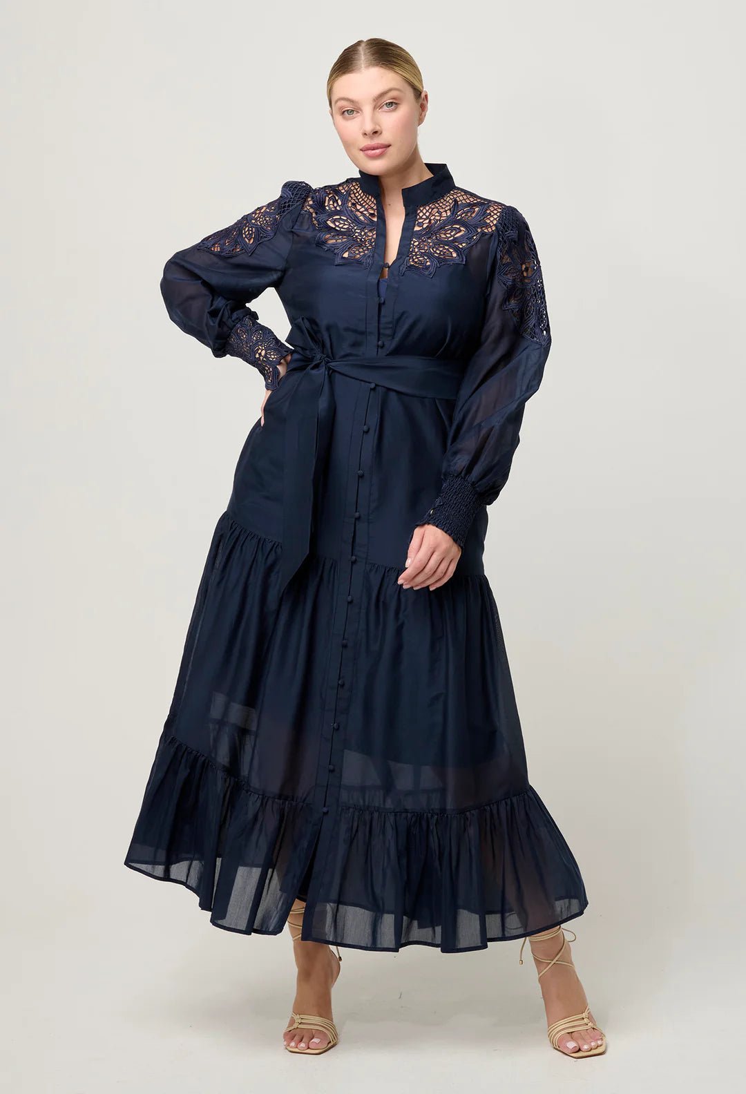 Shop Mirador Cotton Silk Maxi Dress in Night Sky - OnceWas