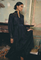 Shop Mirador Cotton Silk Maxi Dress in Night Sky - OnceWas