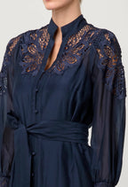 Shop Mirador Cotton Silk Maxi Dress in Night Sky - OnceWas