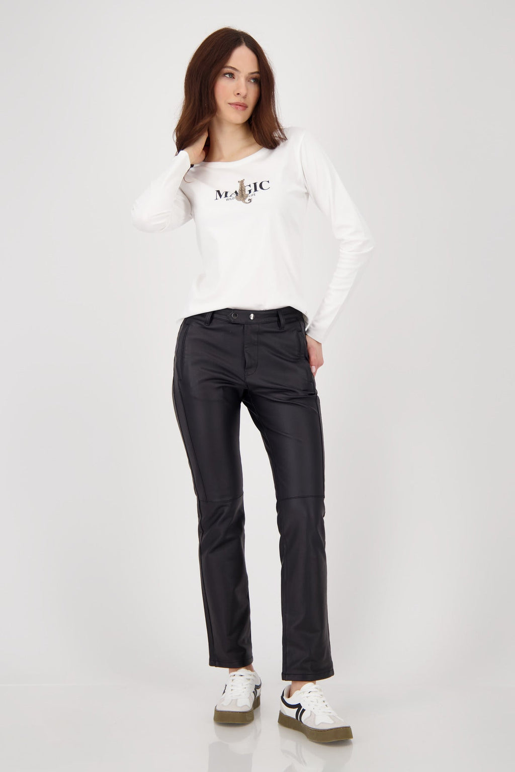 Shop Monari African Ranch Leopard Cotton LS T-Shirt - Monari