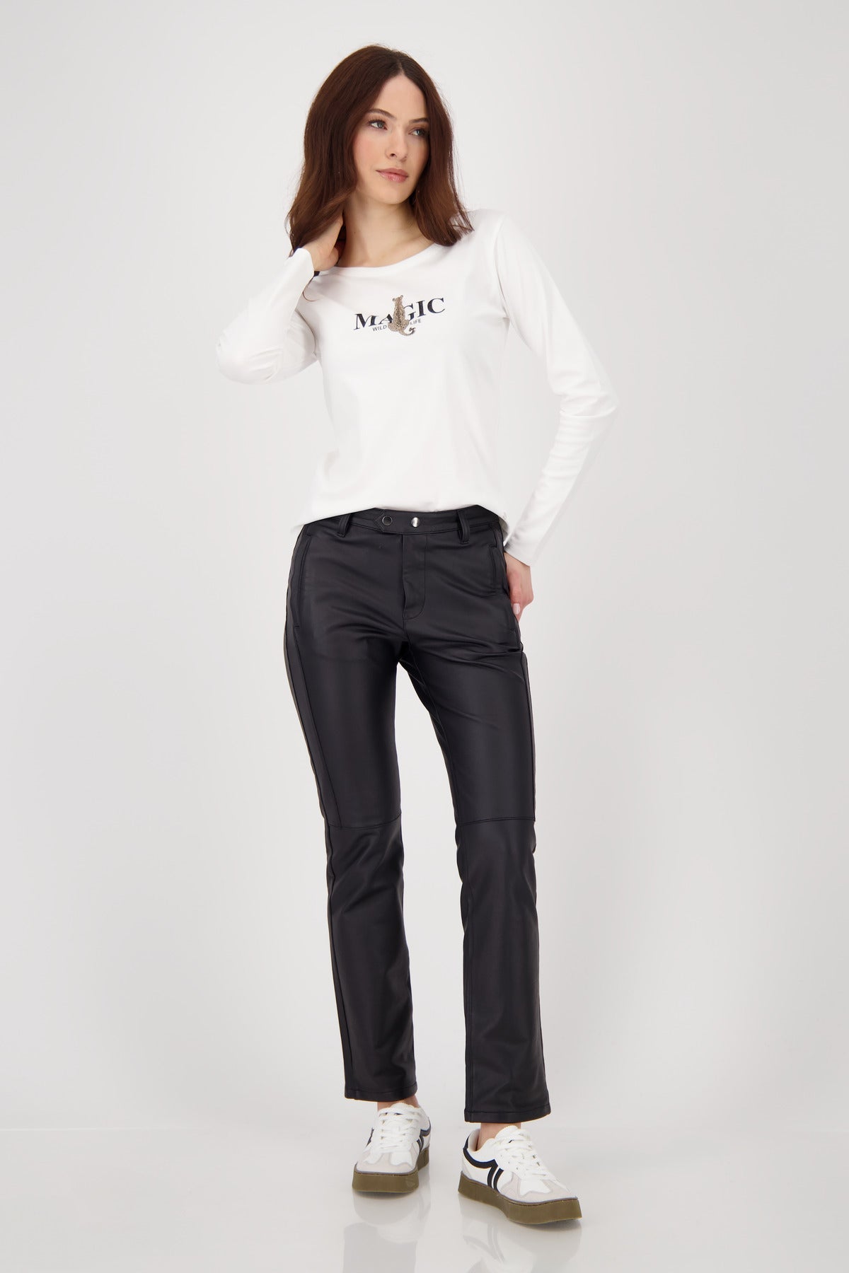 Shop Monari African Ranch Leopard Cotton LS T-Shirt - Monari