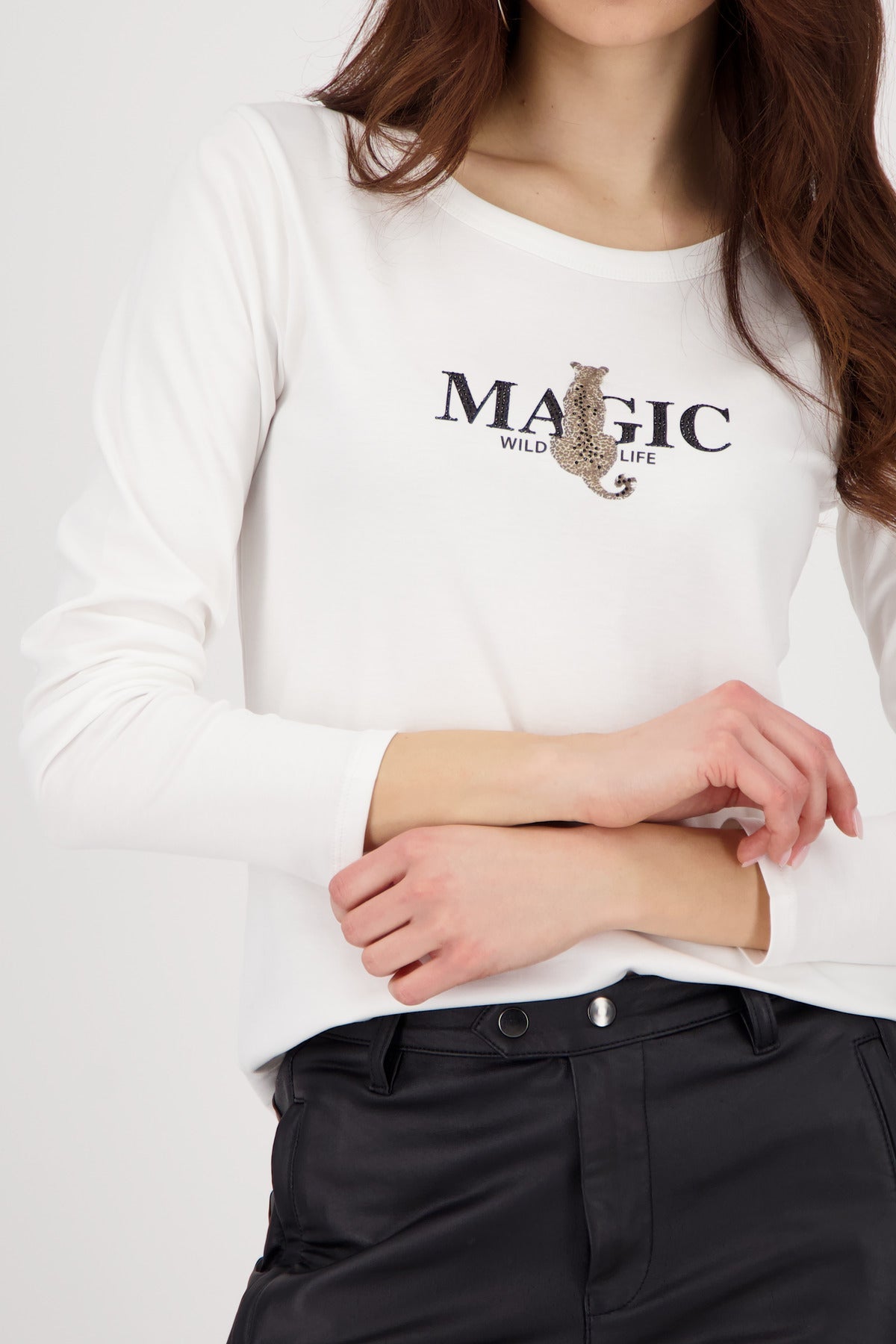 Shop Monari African Ranch Leopard Cotton LS T-Shirt - Monari