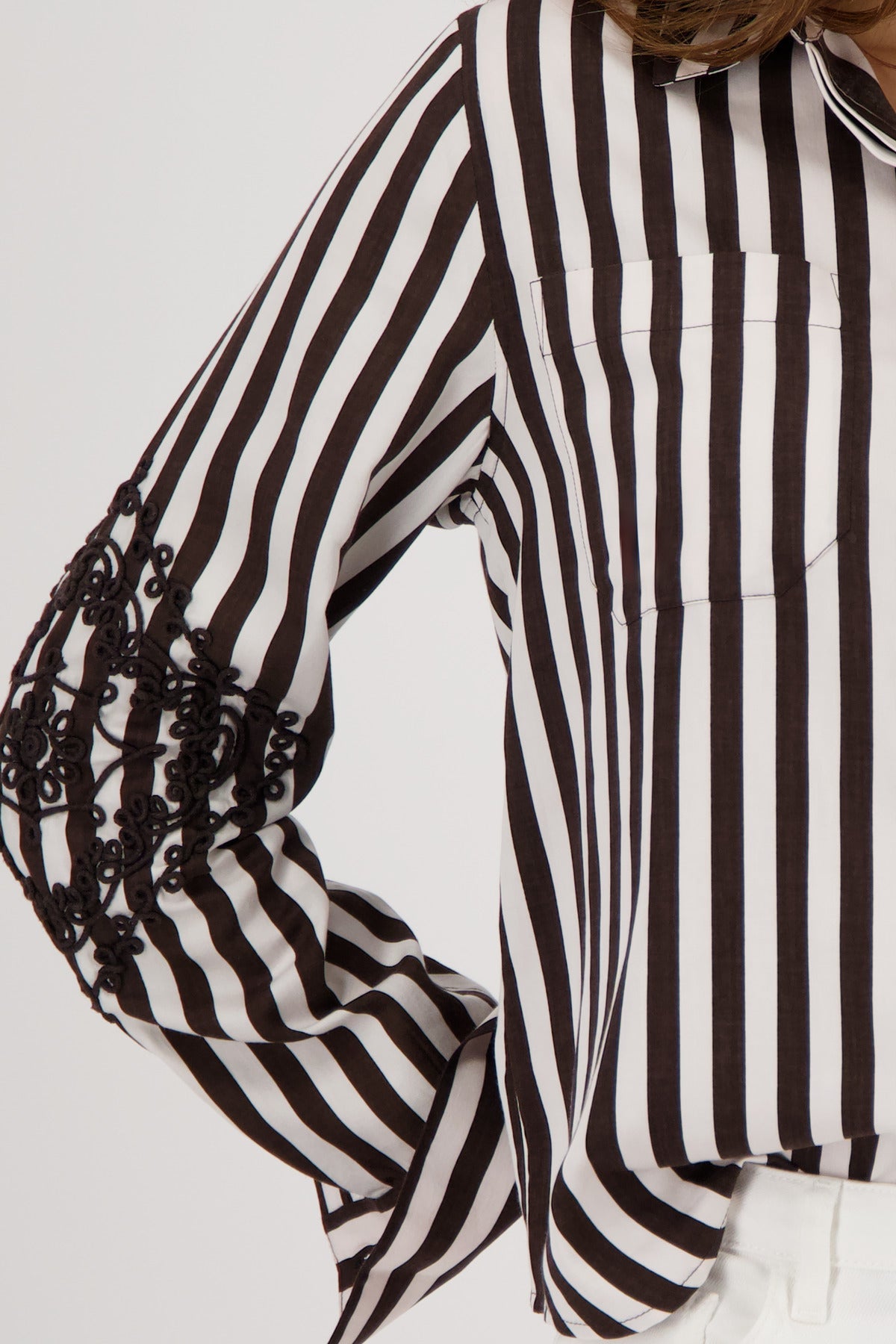 Shop Monari All-Over Print Stripe Shirt - Monari