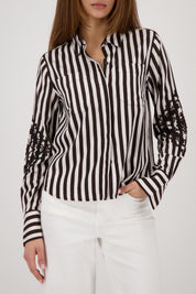 Shop Monari All-Over Print Stripe Shirt - Monari