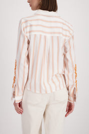 Shop Monari All-Over Print Stripe Shirt - Monari