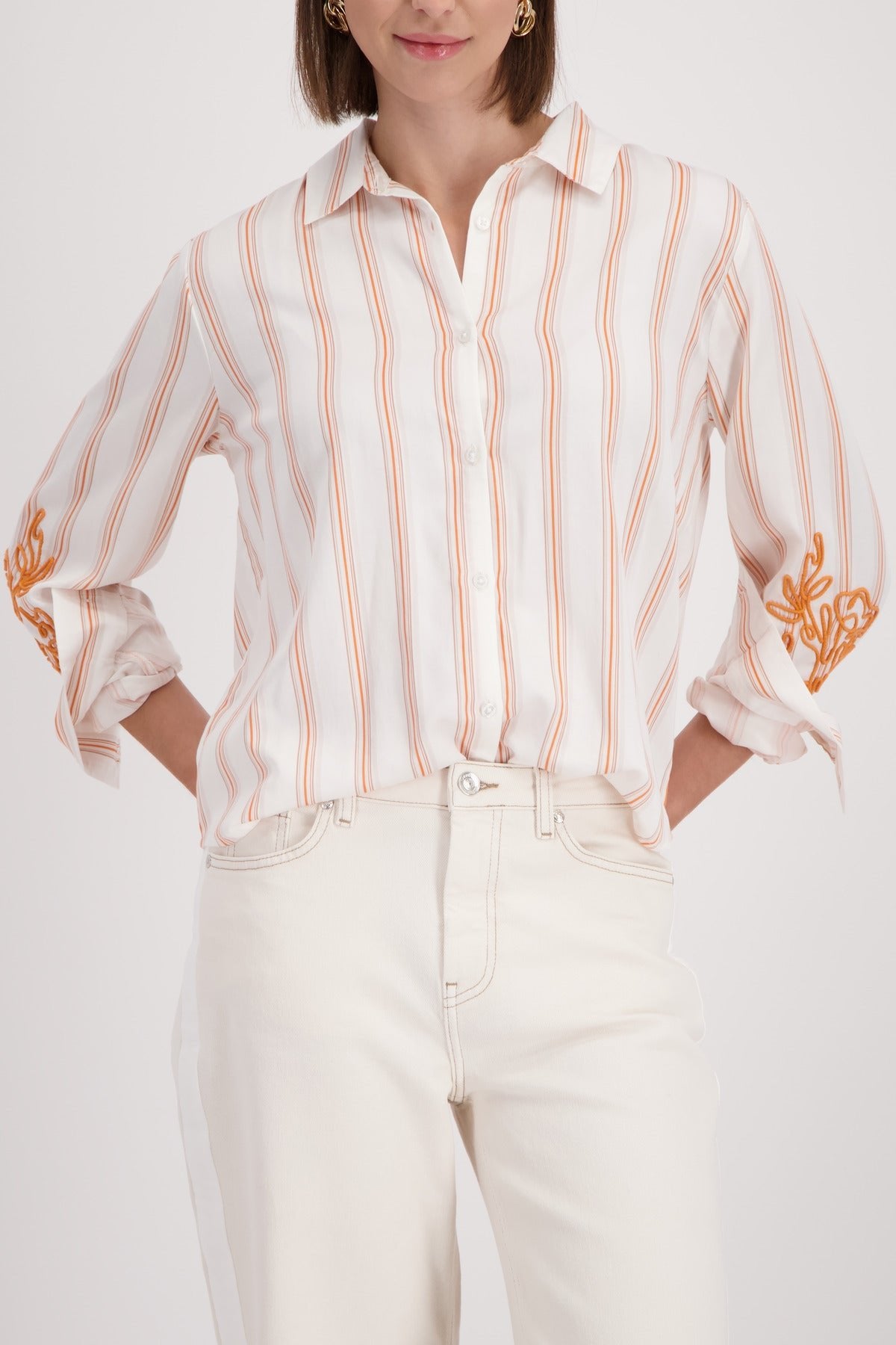 Shop Monari All-Over Print Stripe Shirt - Monari