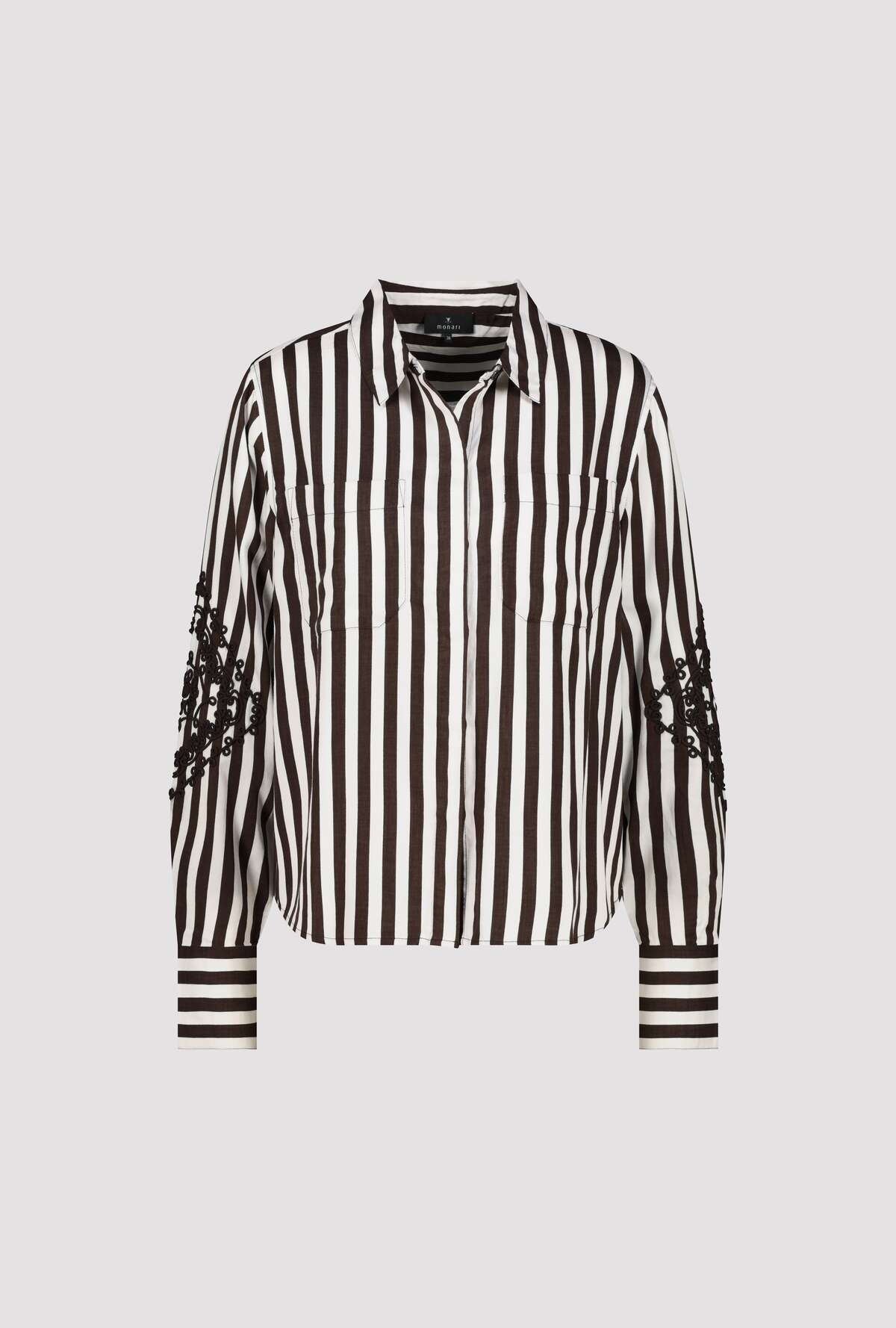 Shop Monari All-Over Print Stripe Shirt - Monari