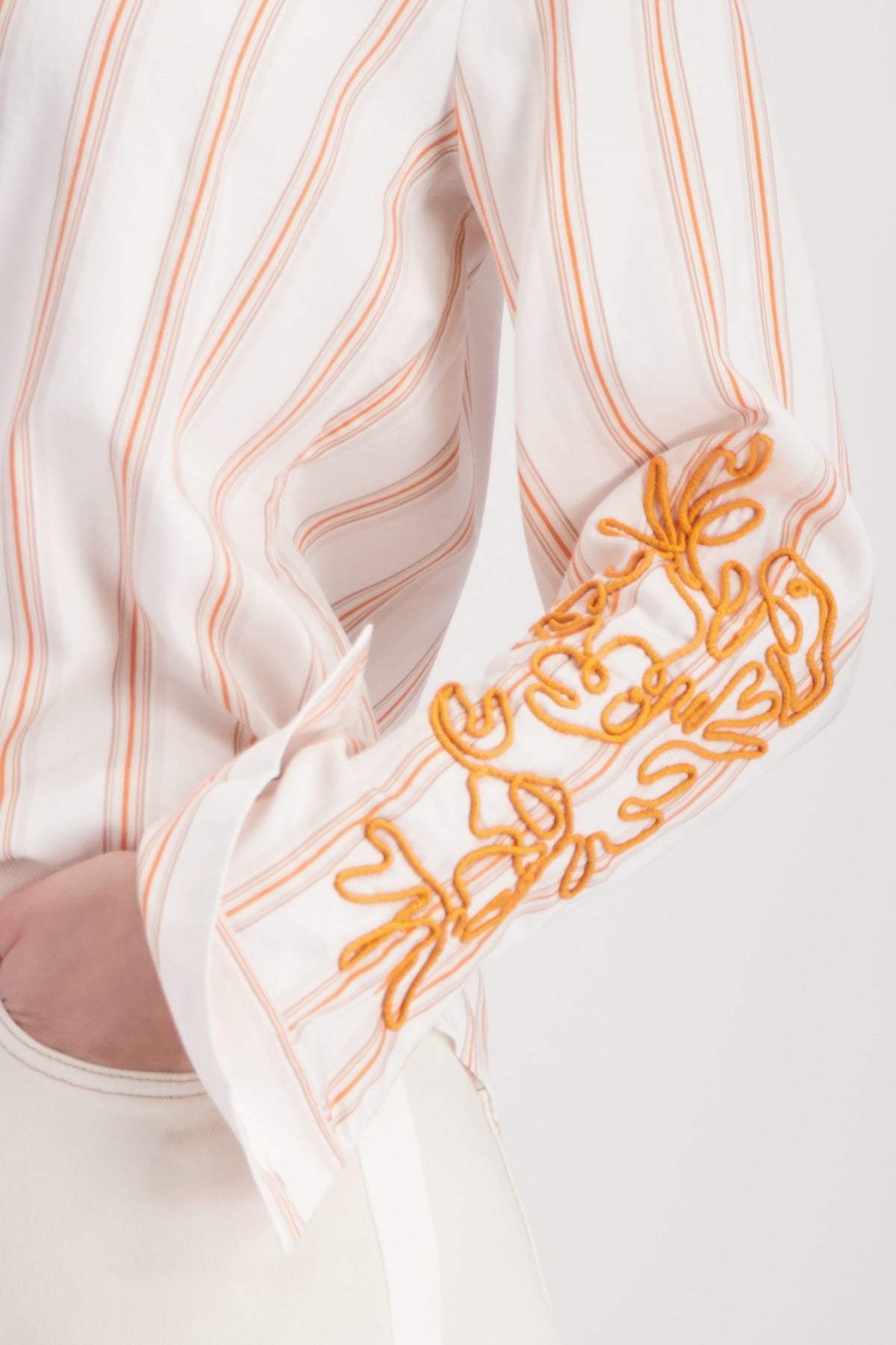 Shop Monari All-Over Print Stripe Shirt - Monari