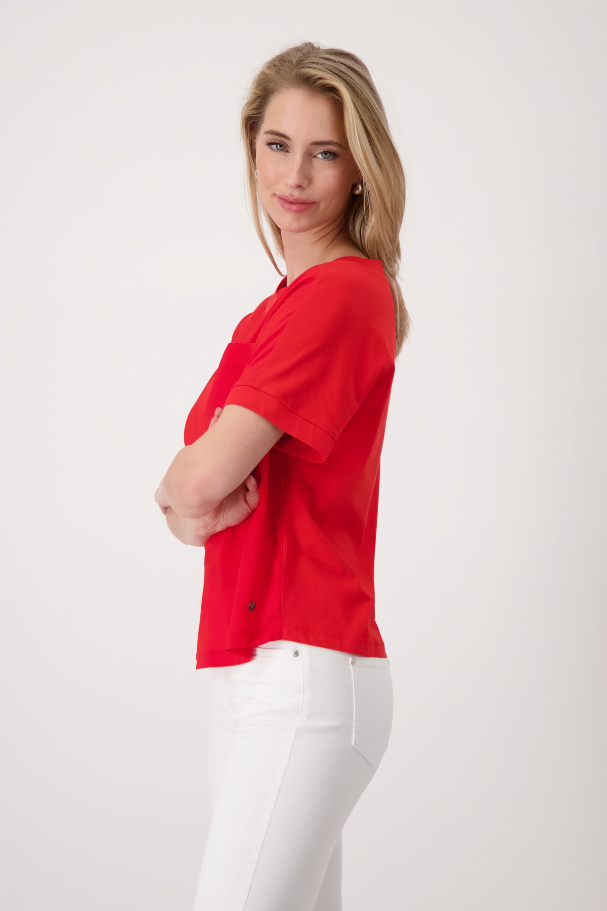 Shop Monari Buenos Aires Basic Neck Jersey Blouse - Monari