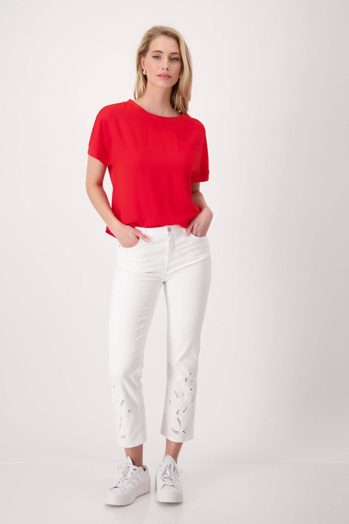 Shop Monari Buenos Aires Basic Neck Jersey Blouse - Monari