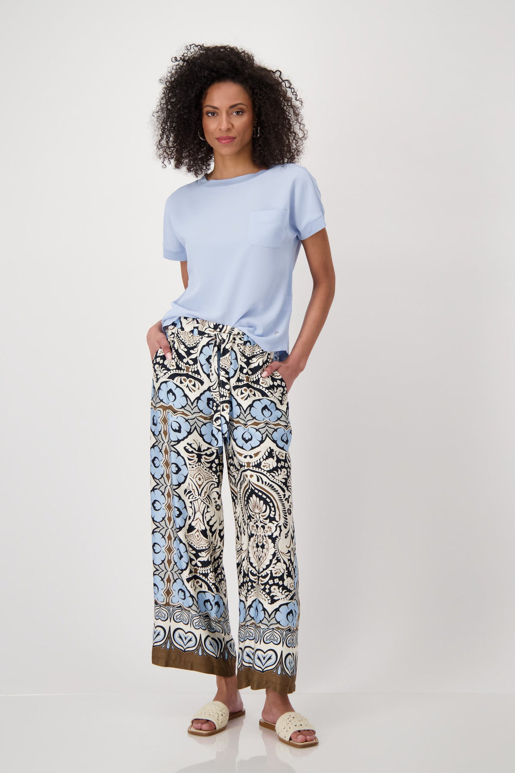 Shop Monari Buenos Aires Basic Neck Jersey Blouse - Monari