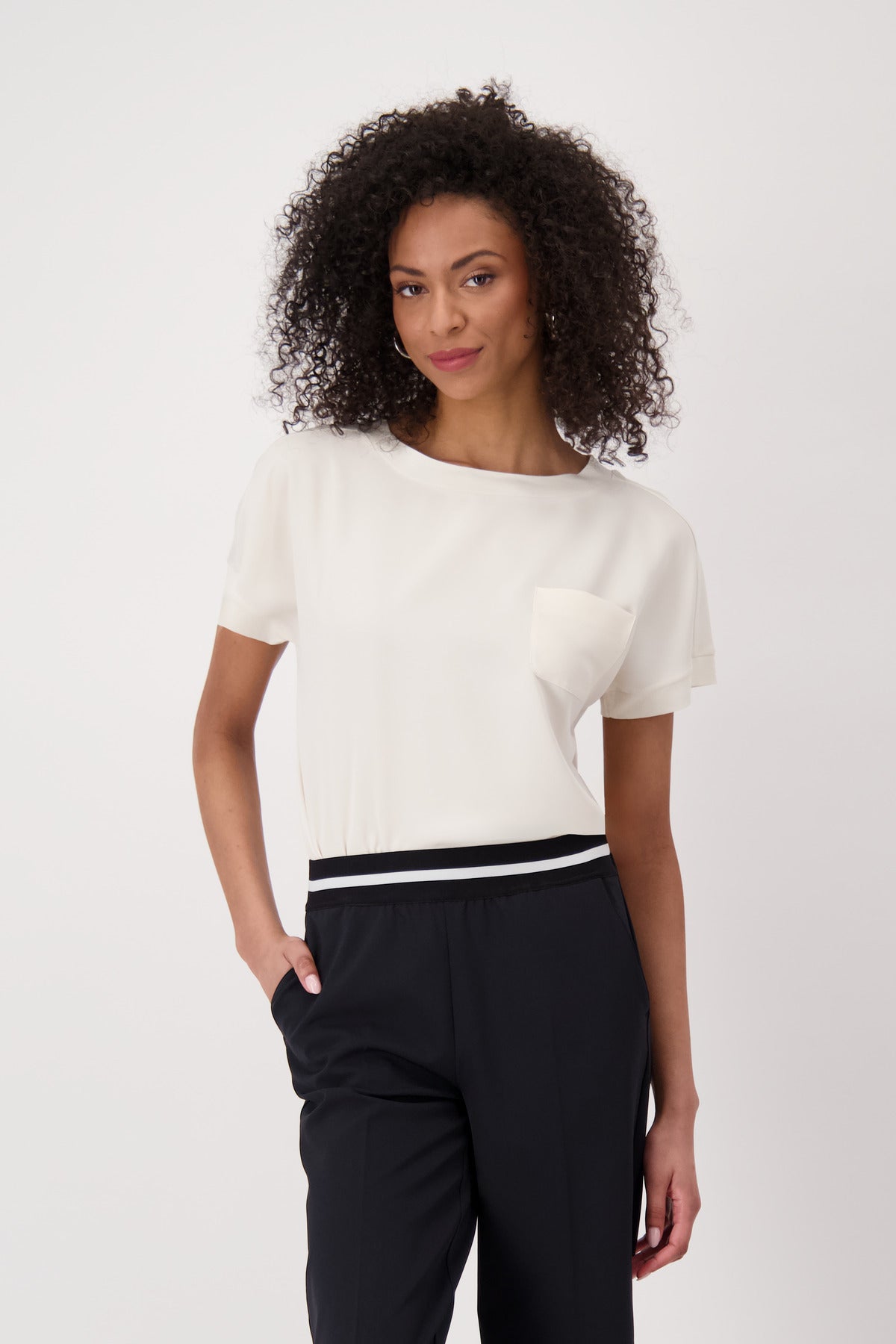 Shop Monari Buenos Aires Basic Neck Jersey Blouse - Monari