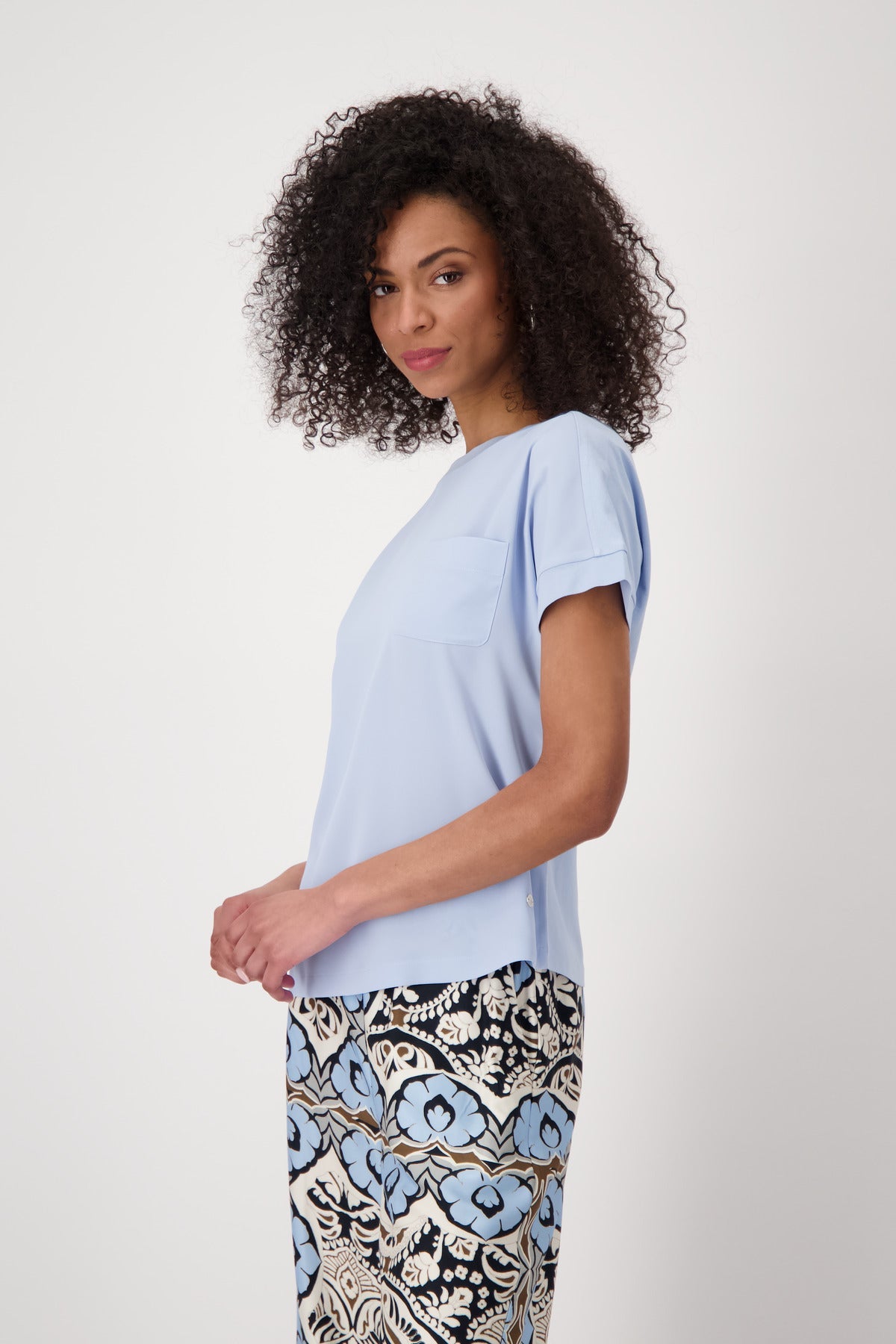 Shop Monari Buenos Aires Basic Neck Jersey Blouse - Monari