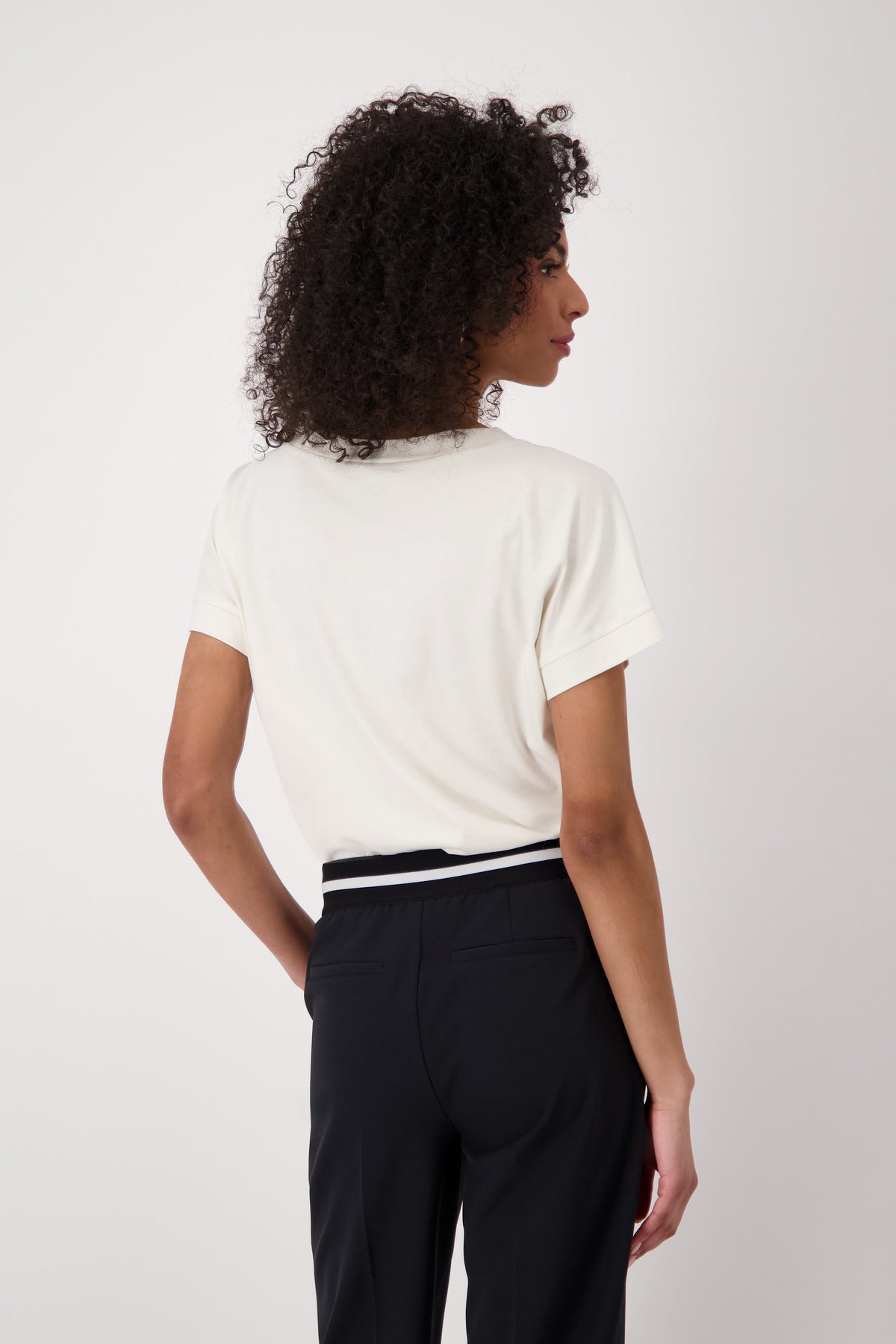 Shop Monari Buenos Aires Basic Neck Jersey Blouse - Monari