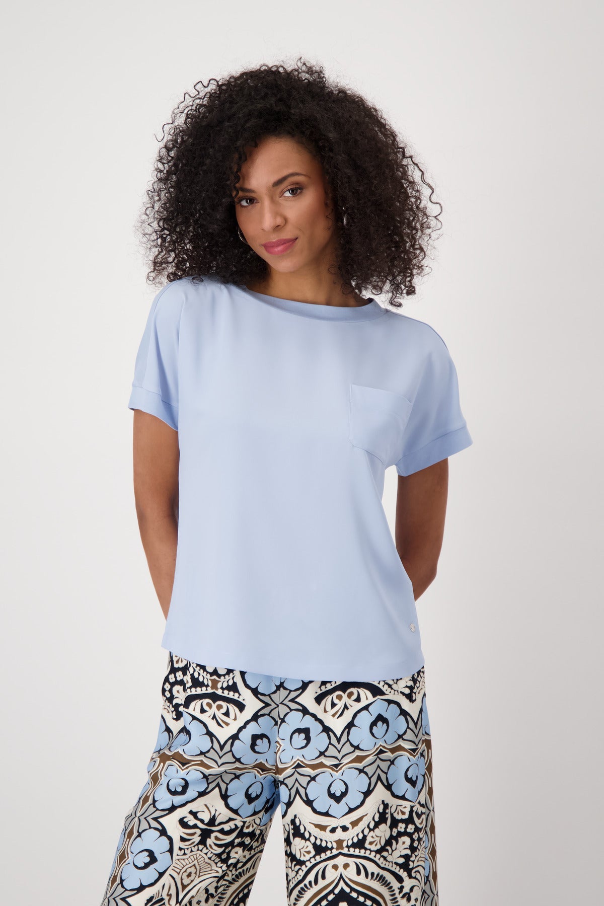 Shop Monari Buenos Aires Basic Neck Jersey Blouse - Monari