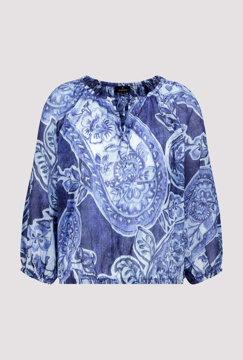 Shop Monari Buenos Aires Jersey Blouse - Blue Sky - Monari