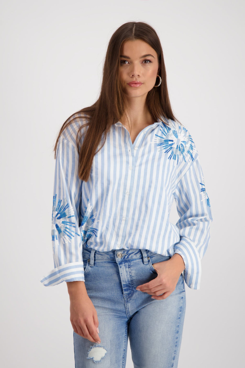 Shop Monari Call It Spring Stripe Blouse - Monari