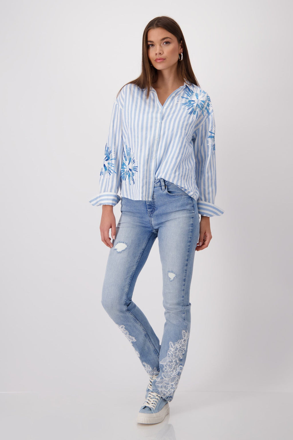 Shop Monari Call It Spring Stripe Blouse - Monari