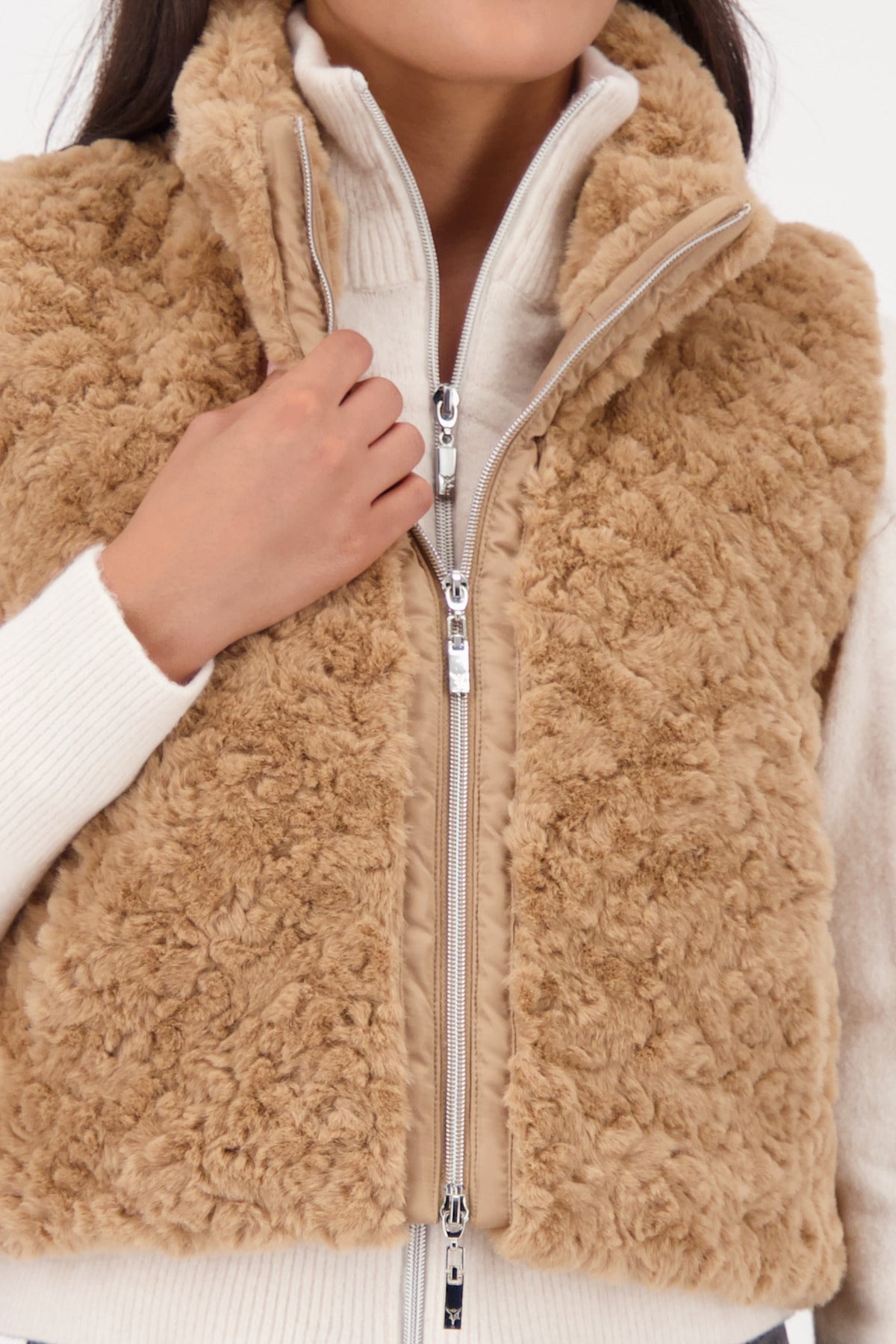 Shop Monari Ciao Bella Faux Fur Waistcoat - Monari