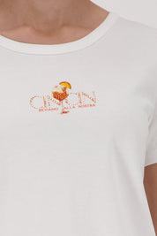 Shop Monari CinCin Short Sleeve T-Shirt with Rhinestones - Monari