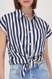 Shop Monari Code d'Azure Stripe Shirt - Monari