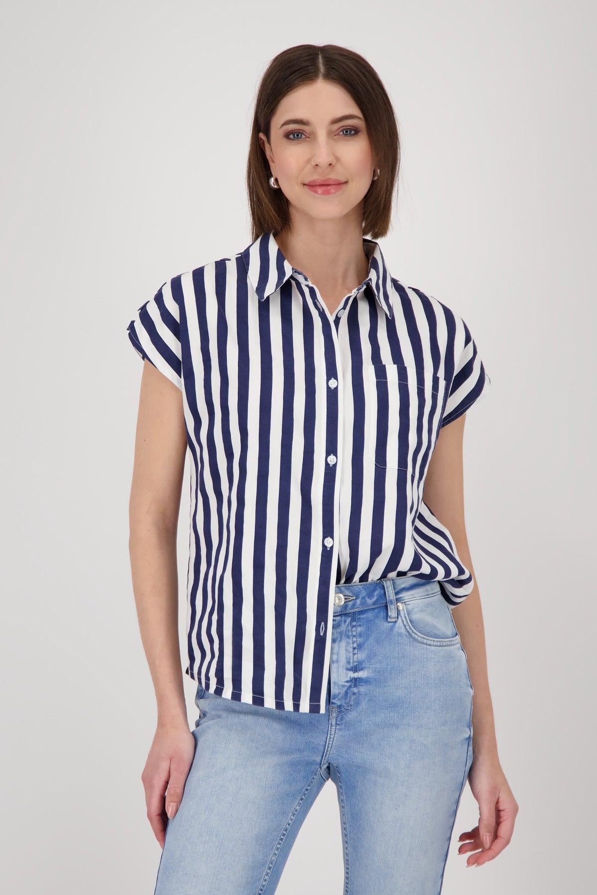 Shop Monari Code d'Azure Stripe Shirt - Monari