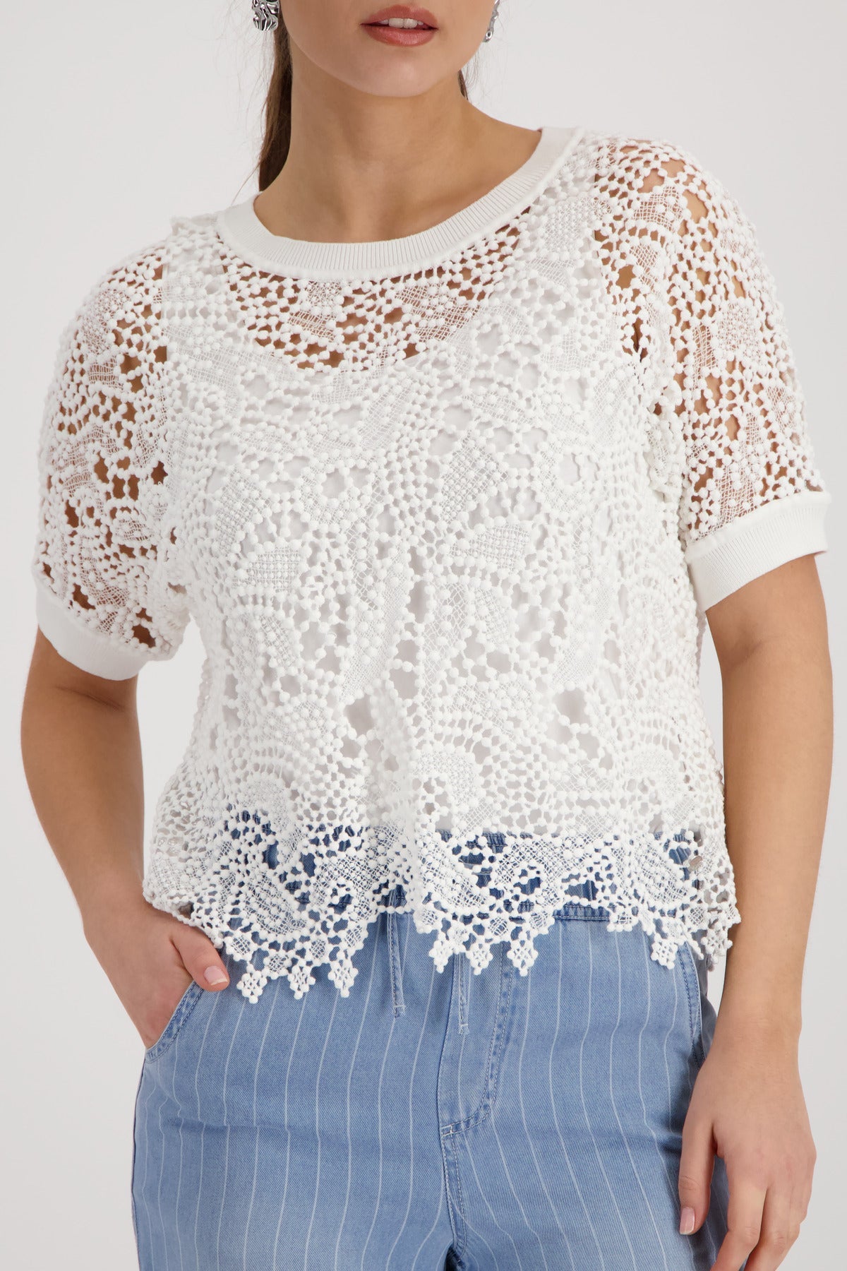 Shop Monari Hamptons Lace Sweater 410889 - Monari