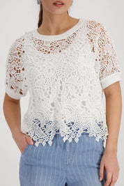 Shop Monari Hamptons Lace Sweater 410889 - Monari