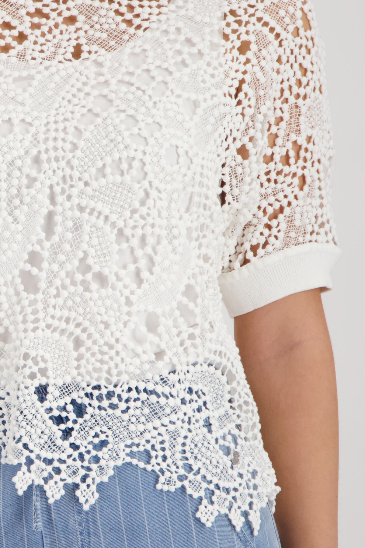 Shop Monari Hamptons Lace Sweater 410889 - Monari