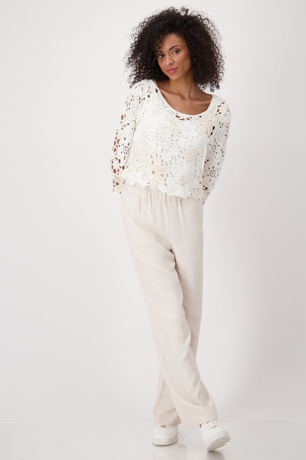 Shop Monari Havanna Cornelly Lace Pullover with Sequin - Monari