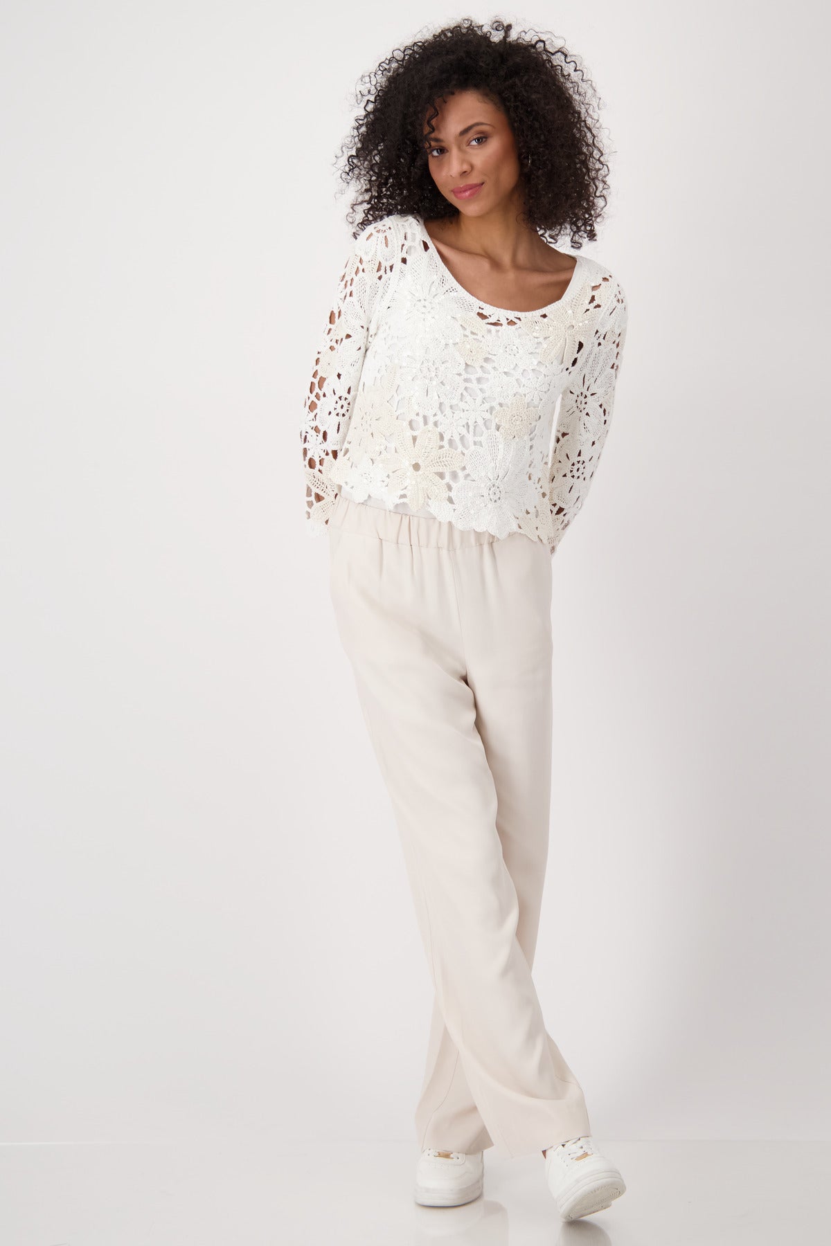 Shop Monari Havanna Cornelly Lace Pullover with Sequin - Monari