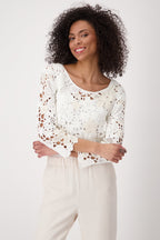 Shop Monari Havanna Cornelly Lace Pullover with Sequin - Monari