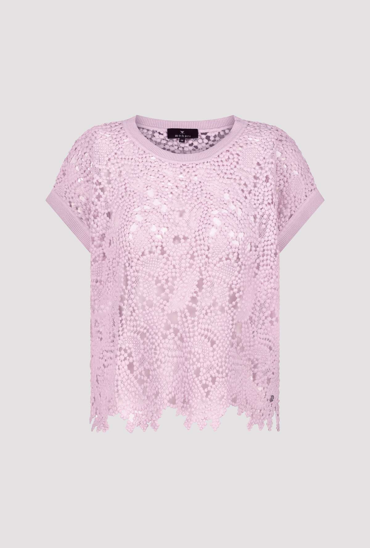 Shop Monari Havanna Round Neck Lace Sweater - Monari