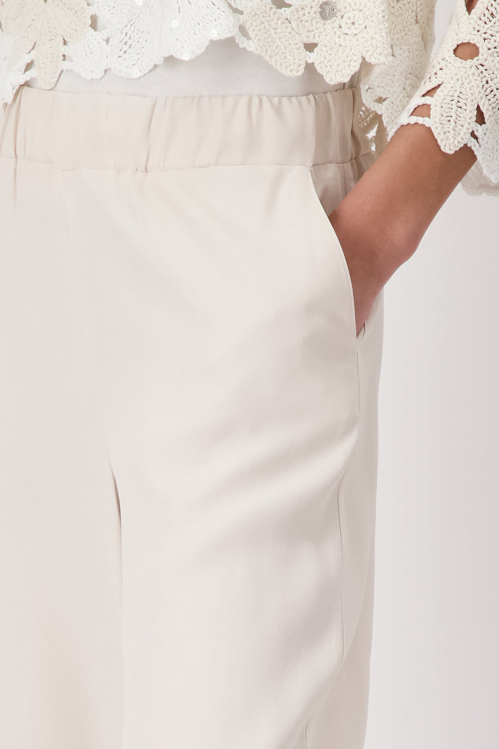 Shop Monari Havanna Wide Leg Pant Seashell - Monari