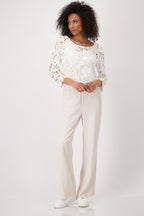 Shop Monari Havanna Wide Leg Pant Seashell - Monari
