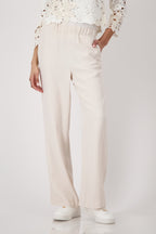 Shop Monari Havanna Wide Leg Pant Seashell - Monari