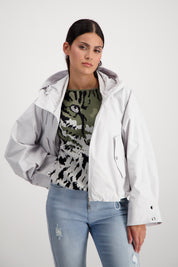 Shop Monari Hood Jacket with Zipper | Cloudy Grey - Monari