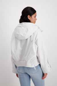 Shop Monari Hood Jacket with Zipper | Cloudy Grey - Monari
