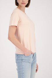 Shop Monari Italy T-Shirt with Chain Detail in Summer Peach - Monari