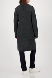 Shop Monari Knitted Coat Jacket + Brooch - Monari