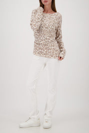 Shop Monari Leopard Print Sweater - Monari