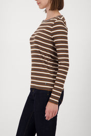 Shop Monari Lurex Whisky Stripe T-Shirt - Monari