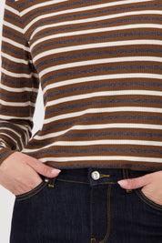 Shop Monari Lurex Whisky Stripe T-Shirt - Monari