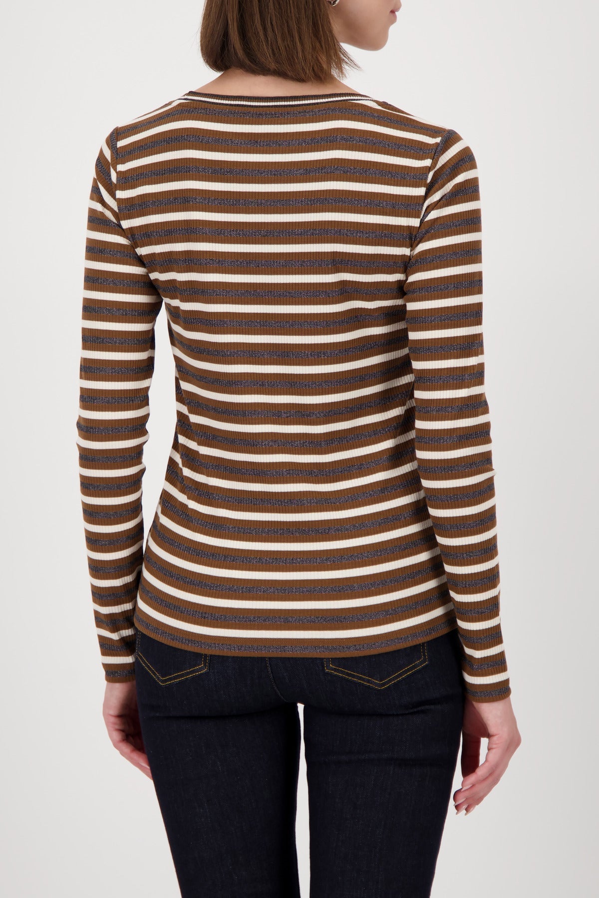 Shop Monari Lurex Whisky Stripe T-Shirt - Monari