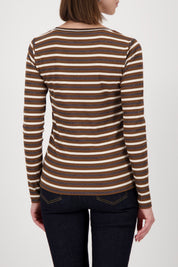 Shop Monari Lurex Whisky Stripe T-Shirt - Monari