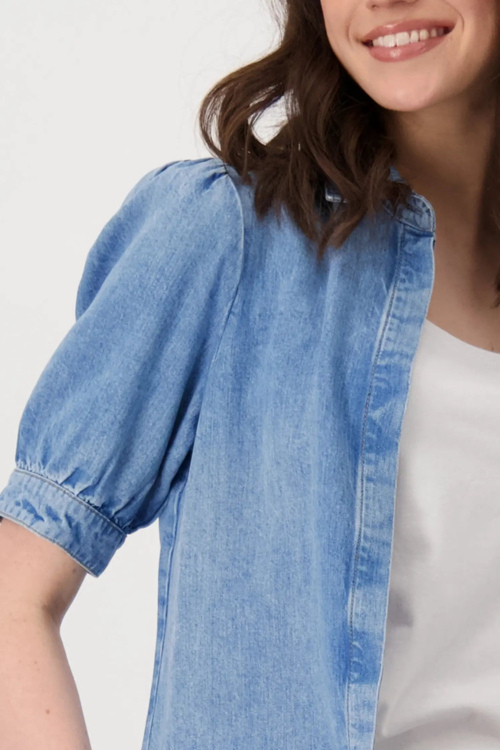 Shop Monari Lyocell Denim Blouse - Monari