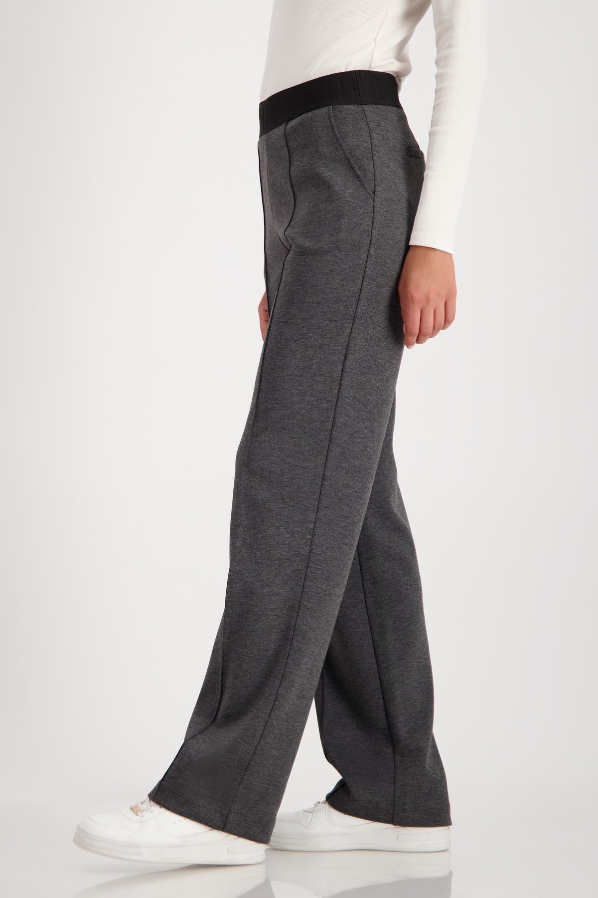 Shop Monari Pull - On Elastic Lettering Band Pants - Monari