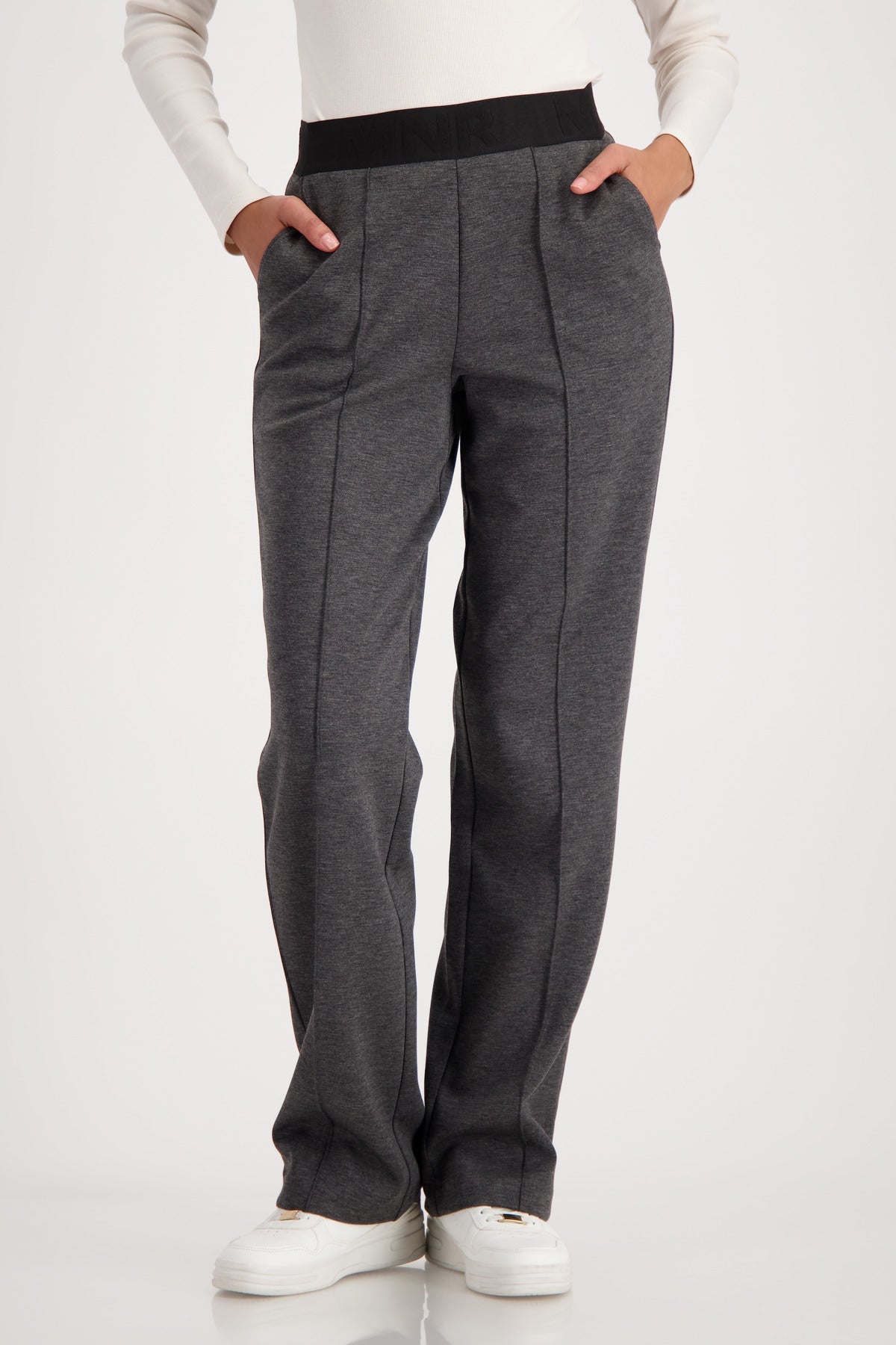 Shop Monari Pull - On Elastic Lettering Band Pants - Monari