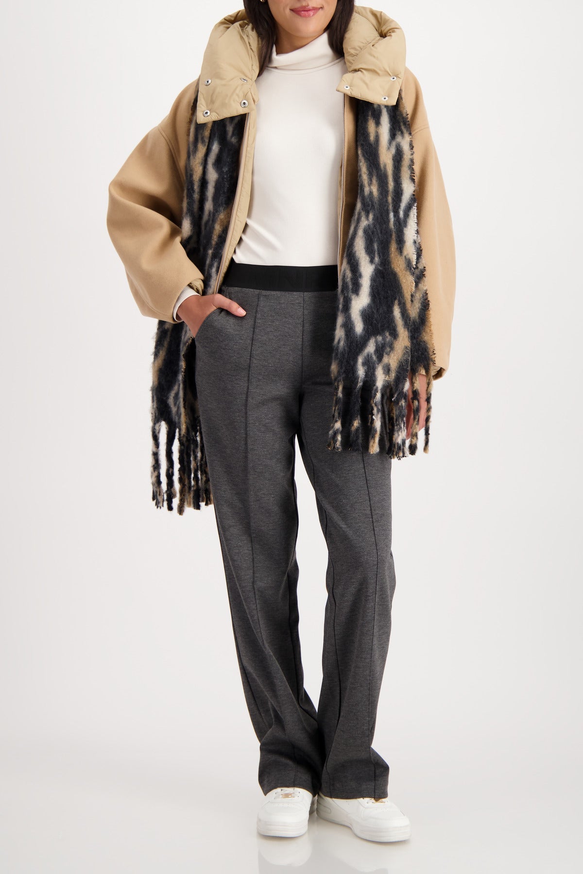 Shop Monari Pull - On Elastic Lettering Band Pants - Monari